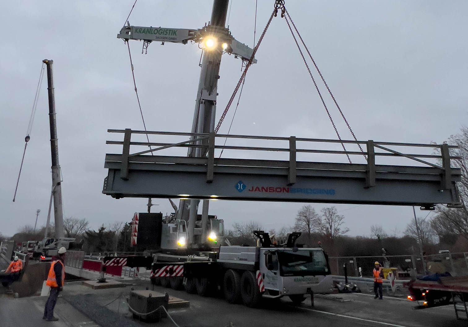 TEMPORARY BRIDGE, NIEDERAU NEARBY MEISSEN